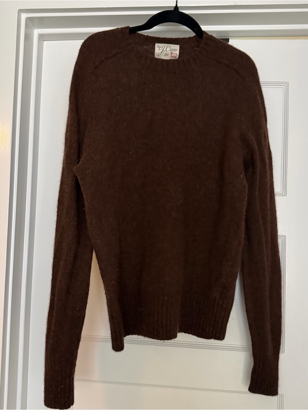 J. Crew Brown 100% Wool Crewneck Sweater - Picture 3 of 4